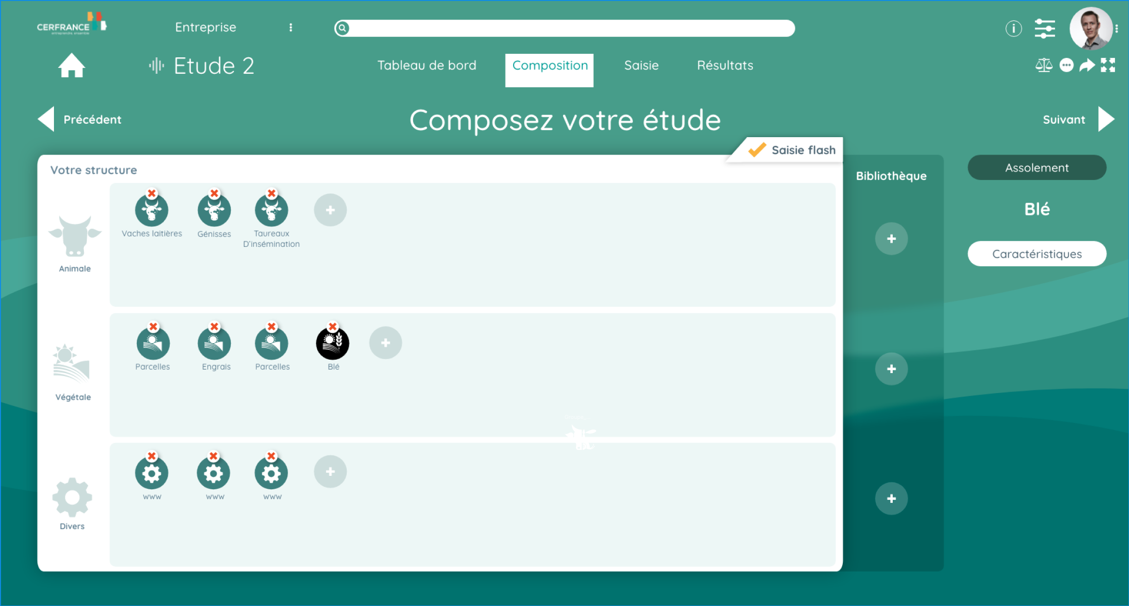 Interface métier CER France, composition d'étude